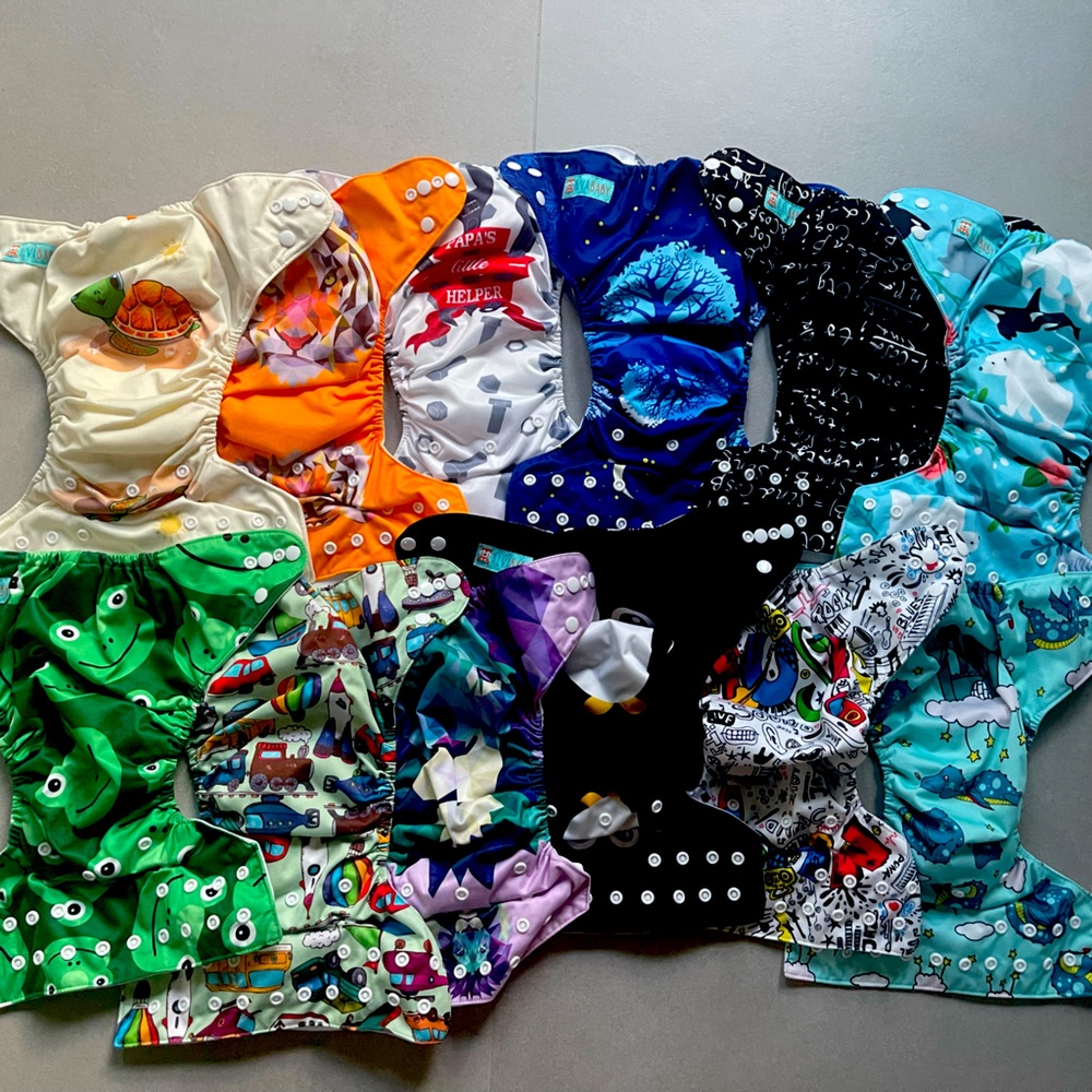 Lot of 12 Alvababy Reusable Diapers